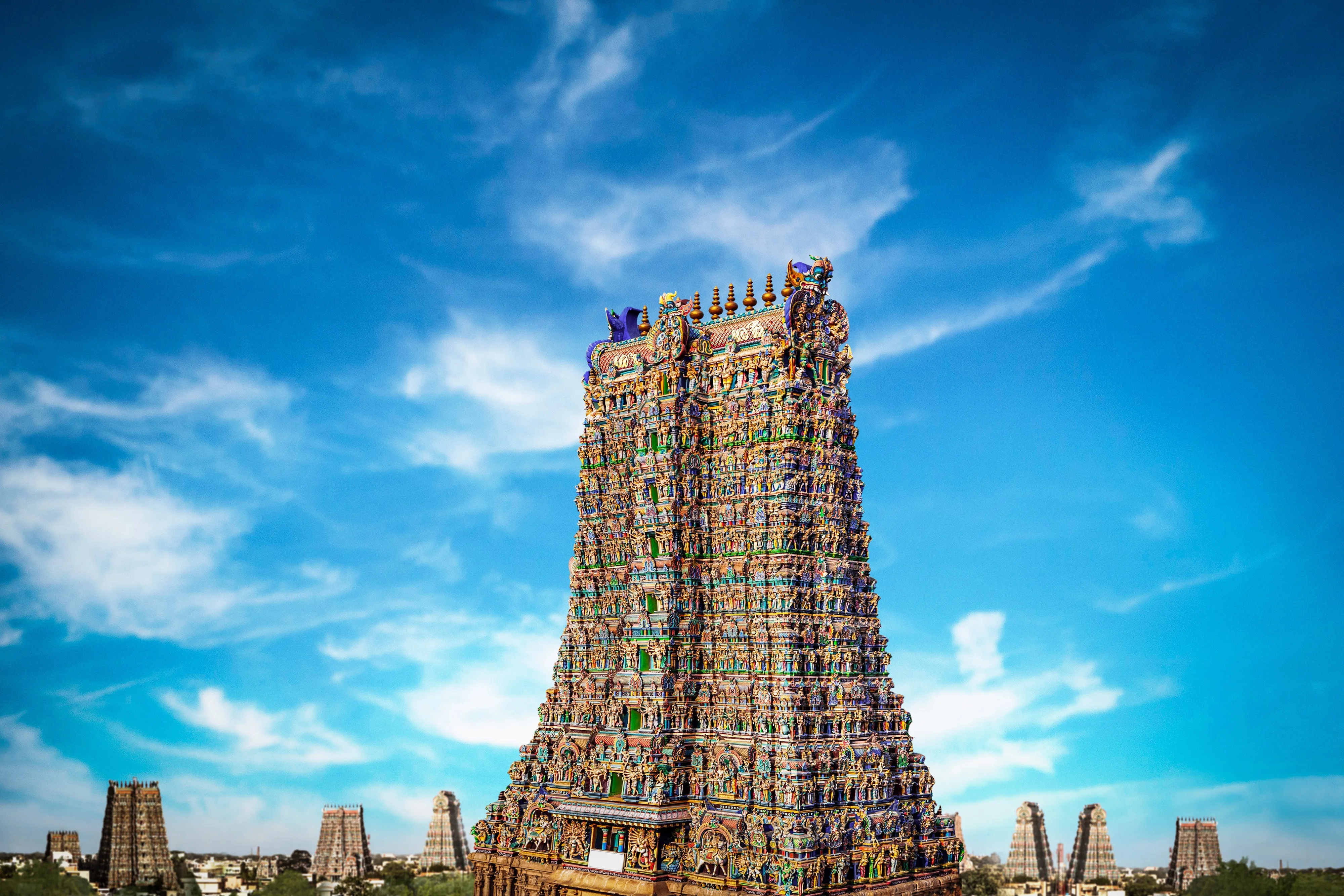 A Gopuram at Madurai Temple